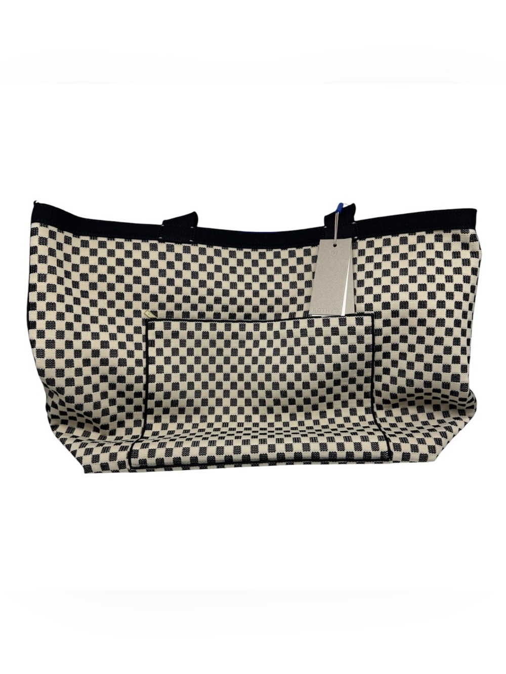 NWT Rothy's Zip Travel Tote in Tuxedo Midi Check Black White